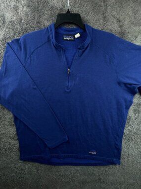 Patagonia Women’s Jacket Blue 1/4 Zip XL USA VTG Pullover Long Sleeve Outdoors